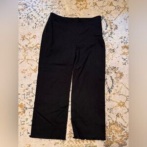 LOFT Pull On Black Pants, Raw Hem, Back Pockets, Cropped | Sz 8